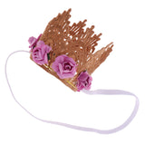 Maxbell Baby Flower Crown Headband Tiaras Birthday Party Hair Accessory Light Purple