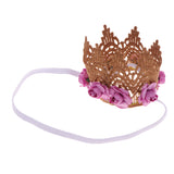 Maxbell Baby Flower Crown Headband Tiaras Birthday Party Hair Accessory Light Purple