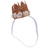 Maxbell Baby Flower Crown Headband Tiaras Birthday Party Hair Accessory White