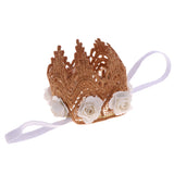 Maxbell Baby Flower Crown Headband Tiaras Birthday Party Hair Accessory White
