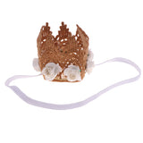 Maxbell Baby Flower Crown Headband Tiaras Birthday Party Hair Accessory White