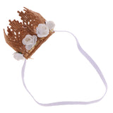 Maxbell Baby Flower Crown Headband Tiaras Birthday Party Hair Accessory White