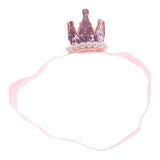 Maxbell Crystal Baby Crown Headband Pearl Tiara Birthday Decor Photo Prop Light Pink