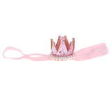 Maxbell Crystal Baby Crown Headband Pearl Tiara Birthday Decor Photo Prop Light Pink