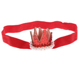 Maxbell Crystal Baby Crown Headband Pearl Tiara Birthday Decor Photo Prop Red