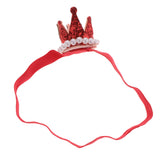 Maxbell Crystal Baby Crown Headband Pearl Tiara Birthday Decor Photo Prop Red
