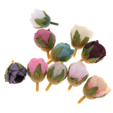 Maxbell Silk Flower Head Buds DIY Craft Wedding Headband Clip Decor  Multi-color