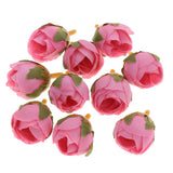 Maxbell Silk Flower Head Buds DIY Craft Wedding Headband Clip Decor  Deep Pink