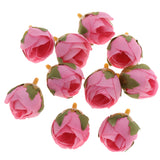 Maxbell Silk Flower Head Buds DIY Craft Wedding Headband Clip Decor  Deep Pink