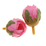 Maxbell Silk Flower Head Buds DIY Craft Wedding Headband Clip Decor  Deep Pink