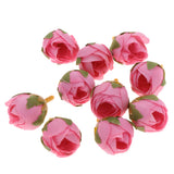 Maxbell Silk Flower Head Buds DIY Craft Wedding Headband Clip Decor  Deep Pink