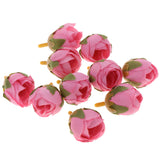 Maxbell Silk Flower Head Buds DIY Craft Wedding Headband Clip Decor  Deep Pink