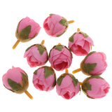 Maxbell Silk Flower Head Buds DIY Craft Wedding Headband Clip Decor  Deep Pink