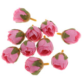 Maxbell Silk Flower Head Buds DIY Craft Wedding Headband Clip Decor  Deep Pink
