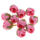 Maxbell Silk Flower Head Buds DIY Craft Wedding Headband Clip Decor  Deep Pink