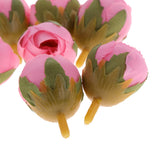 Maxbell Silk Flower Head Buds DIY Craft Wedding Headband Clip Decor  Deep Pink