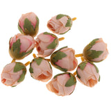 Maxbell Silk Flower Head Buds DIY Craft Wedding Headband Clip Decor  Light Orange