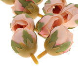 Maxbell Silk Flower Head Buds DIY Craft Wedding Headband Clip Decor  Light Orange