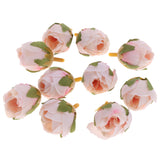 Maxbell Silk Flower Head Buds DIY Craft Wedding Headband Clip Decor  Light Pink