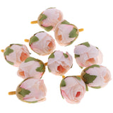 Maxbell Silk Flower Head Buds DIY Craft Wedding Headband Clip Decor  Light Pink