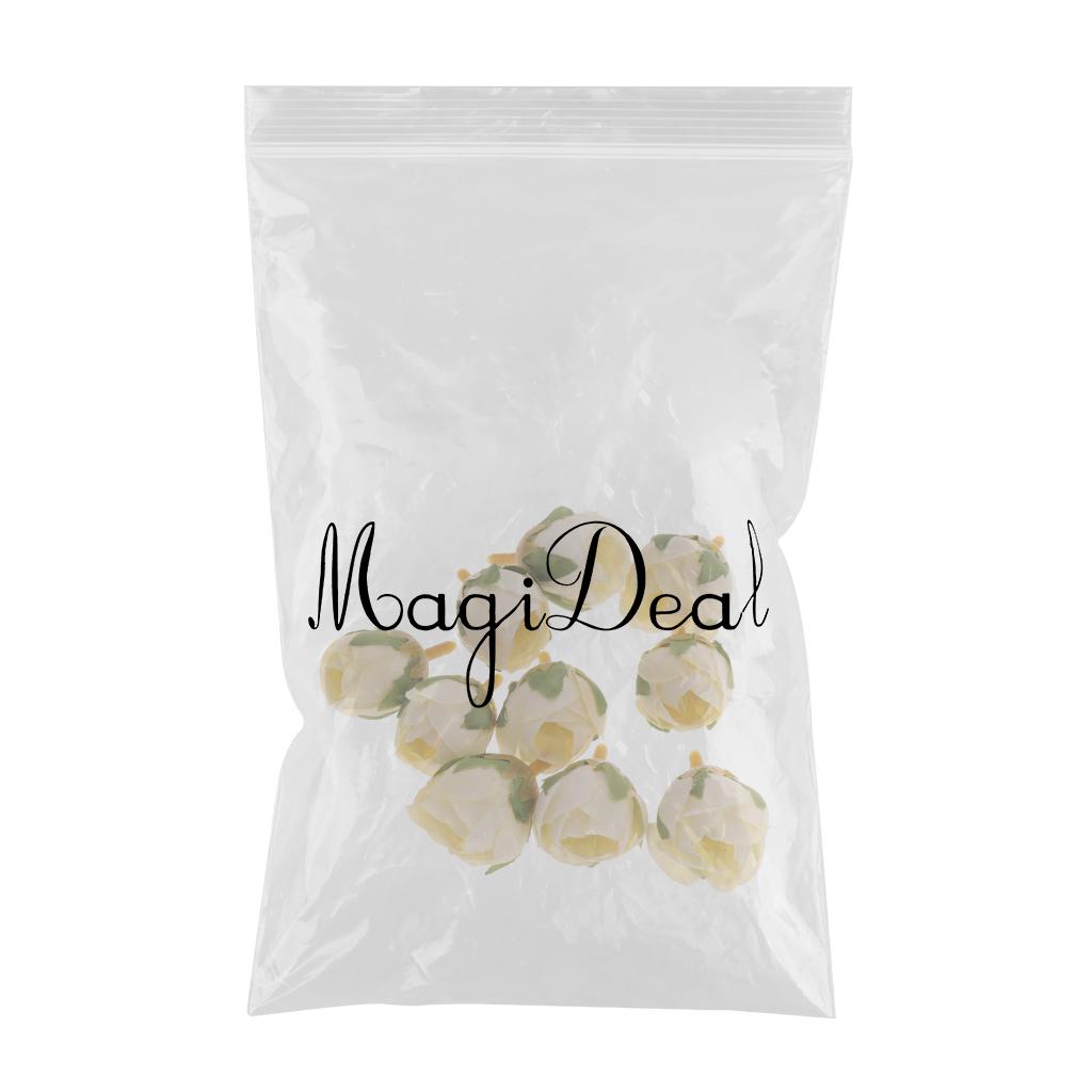 Maxbell Silk Flower Head Buds DIY Craft Wedding Headband Clip Decor  Beige