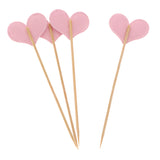 Maxbell 20 Pieces Toothpick Leather Heart Cupcake Picks Birthday Topper Light purple