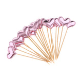 Maxbell 20 Pieces Toothpick Leather Heart Cupcake Picks Birthday Topper Light purple