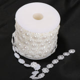 Maxbell 15m Sunflower Pearls Christmas String Beads Wedding Stage Decoration White