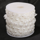Maxbell 15m Sunflower Pearls Christmas String Beads Wedding Stage Decoration White