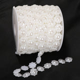 Maxbell 15m Sunflower Pearls Christmas String Beads Wedding Stage Decoration White