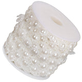 Maxbell 15m Sunflower Pearls Christmas String Beads Wedding Stage Decoration White