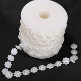 Maxbell 15m Sunflower Pearls Christmas String Beads Wedding Stage Decoration White