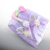 Maxbell 2 Pieces Girls Tutu Skirt Dress Unicorn Flower Headband Set Light Purple