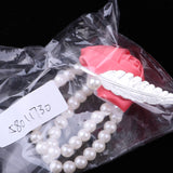 Maxbell Artificial Bridal Wrist Pearls Corsage Hand Flowers Bracelets Watermelon Red