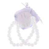 Maxbell Artificial Bridal Wrist Pearls Corsage Hand Flowers Bracelets Light Gray