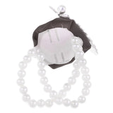 Maxbell Artificial Bridal Wrist Pearls Corsage Hand Flowers Bracelets Dark Grey