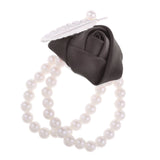 Maxbell Artificial Bridal Wrist Pearls Corsage Hand Flowers Bracelets Dark Grey