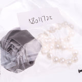 Maxbell Artificial Bridal Wrist Pearls Corsage Hand Flowers Bracelets Dark Grey