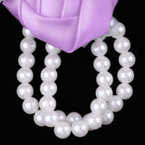 Maxbell Artificial Bridal Wrist Pearls Corsage Hand Flowers Bracelets Lilac