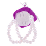 Maxbell Artificial Bridal Wrist Pearls Corsage Hand Flowers Bracelets Purple