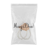 Maxbell Artificial Bridal Wrist Pearls Corsage Hand Flowers Bracelets Khaki