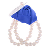 Maxbell Artificial Bridal Wrist Pearls Corsage Hand Flowers Bracelets Royalblue