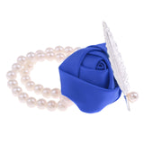 Maxbell Artificial Bridal Wrist Pearls Corsage Hand Flowers Bracelets Royalblue