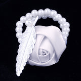 Maxbell Artificial Bridal Wrist Pearls Corsage Hand Flowers Bracelets White