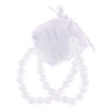 Maxbell Artificial Bridal Wrist Pearls Corsage Hand Flowers Bracelets White