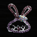 Maxbell Lovely Crystal Rabbit Hair Crown Tiara Headband Girls Birthday Gift Purple