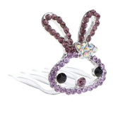 Maxbell Lovely Crystal Rabbit Hair Crown Tiara Headband Girls Birthday Gift Purple