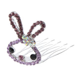 Maxbell Lovely Crystal Rabbit Hair Crown Tiara Headband Girls Birthday Gift Purple