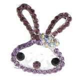 Maxbell Lovely Crystal Rabbit Hair Crown Tiara Headband Girls Birthday Gift Purple