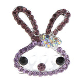 Maxbell Lovely Crystal Rabbit Hair Crown Tiara Headband Girls Birthday Gift Purple